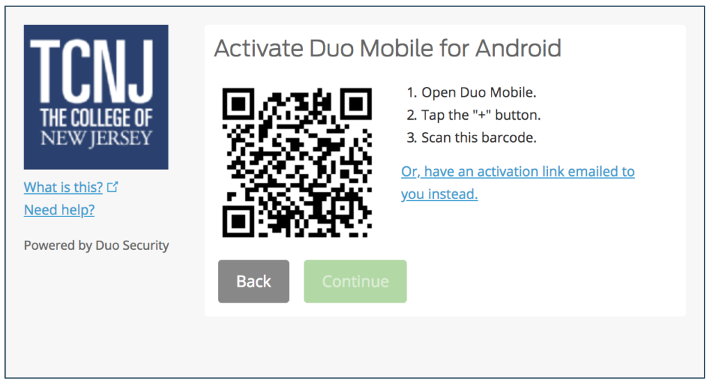 Activate duo mobile for andriod.