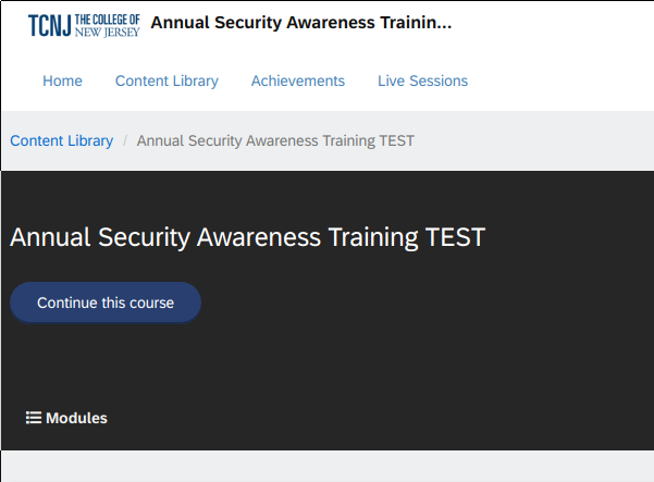 Annual security awareness training.